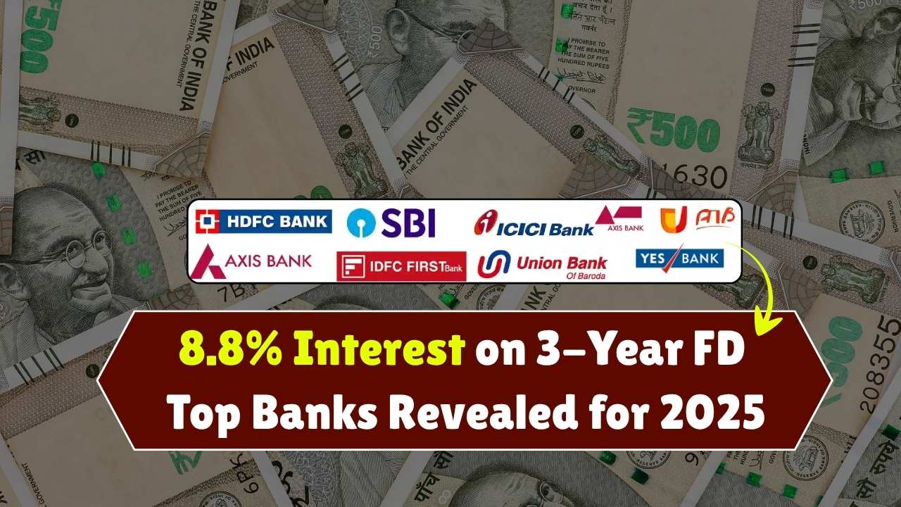 8.8% Interest on 3-Year FDs: Top Banks Revealed for 2025