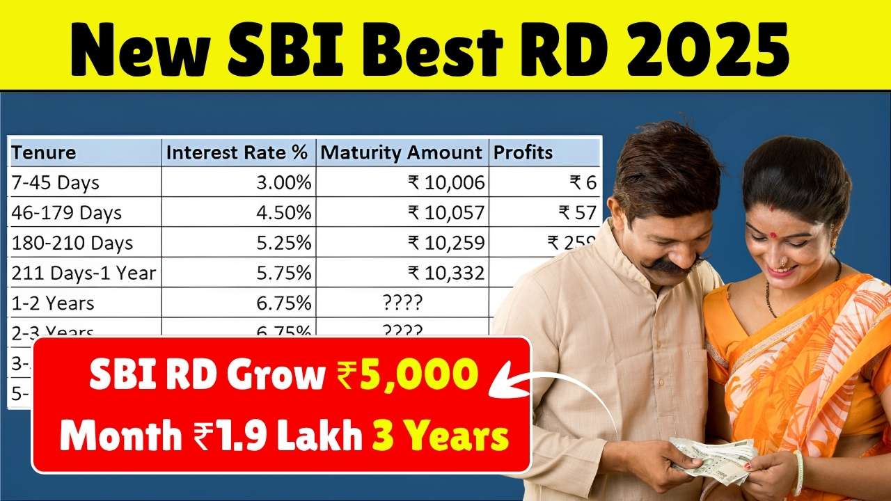 SBI RD Scheme 2025: Grow ₹5,000/Month into ₹1.9 Lakh in 3 Years