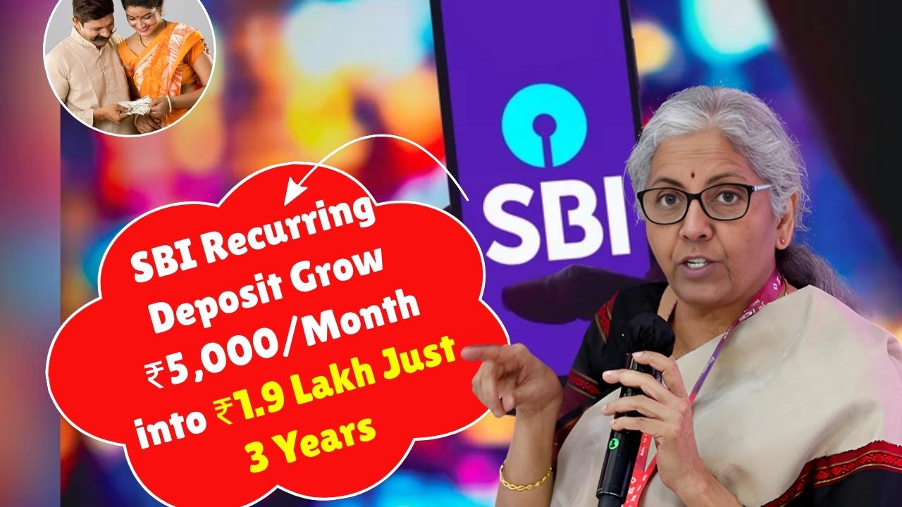 SBI Recurring Deposit 2025: Grow ₹5,000/Month into ₹1.9 Lakh in Just 3 Years